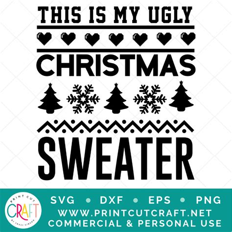 Download Free Christmas Svg, Ugly Christmas Sweater Svg, Fa La La Carol Commercial Use